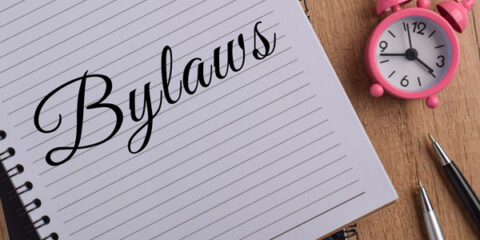 bylaws writtein on a piece of paper