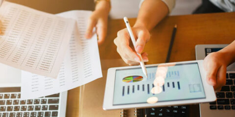 finance reports on a tablet